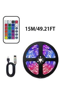 3-65FT Long Smart LED Strip Lights, USB Interface, LED Lights With APP And Remote Control , Night Light Can Be Timed And Brightness Adjusted,Smart 5V 24-Key Remote Control, RGB Color-Changing Strips Suitable For Bedrooms, Living Rooms, Home Decor, Room Parties, Room Decoration,Ambient Lighting In Bedrooms, Living Rooms, Game Rooms, Etc., And Happy Halloween Christmas Decorations - Colored Light - View 15