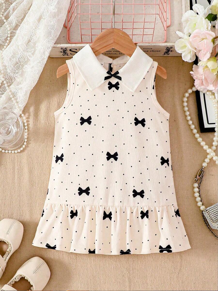 Đầm bướm không tay cho bé gái, đầm yếm kiểu preppy, đầm cho bé gái, đầm mùa xuân thời trang. - Màu be - Xem 1