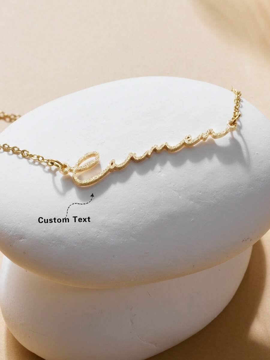 Fashionable Customized Name Necklace, Elegant Luxury Sexy Pendant, Suitable As Birthday, Anniversary, Holiday Gift For Lover, Friend, Family - Gold - Matte - View 1