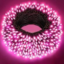 1 Package Of Solar String Lights, 7 Meters Per String, 50/20 LED Beads, 8 Modes, Waterproof Outdoor String Lights, Suitable For Gardens, Courtyards, Fences, Balconies, Outdoor, Holiday Decoration, Room Decoration, Garden Decoration, Wedding Decoration, Outdoor Decoration, Party Decoration, Birthday Decoration, Party Decoration, Neon Lights, Christmas Lighting, Etc. - 粉色 - 查看 12