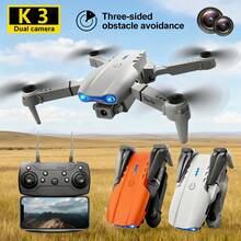 E99 Pro遥控无人机，高清双摄像头，可折叠四轴飞行器，新手友好，支持WiFi连接，USB充电，配备1800mAh电池，飞行时间6-8分钟，万圣节、圣诞节、感恩节礼物 - 彩色 - 查看 3