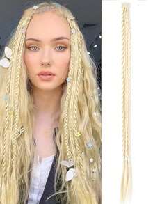 女士合成编织假发，三股辫，自然逼真，时尚独特的水滴形辫子。 - 彩色 - 查看 15