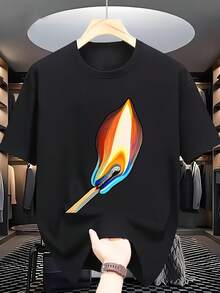 Matchstick T-Shirt, Unisex Shirt, Men's And Women's Blouse, 100% Cotton, Top Premium Streetwear, New Release, Immediate Shipping, Various Colors!! - 黑色 - 查看 1
