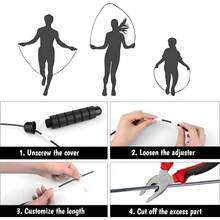 Jump Rope - - Rapid Speed With Ball Bearings - Jump Rope Men, Women, And Adults U2013 Home Exercise And Slim Body Adjustable Speed Jump Ropes Fitness At Home Gym Workout - Initial - View 5