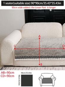 1pc All-Season Luxury Chenille Sofa Cushion Cover, Modern Minimalist Fashion Dust-Proof Anti-Slip Sofa Seat Pad, Machine/Hand Washable, Suitable For Bedroom, Office, Living Room Combination, L-Shaped And 1/2/3/4-Seat Sofa - Khaki - View 18