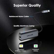 WAVLINK Adaptador USB a Ethernet adaptador de red LAN Gigabit Ethernet de 5 Gbps - como en la foto - Ver 5