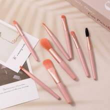 8pcs Portable Makeup Brush Set, Mini Soft Nylon Makeup Tools - A - View 8