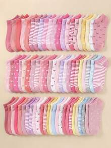 20双随机款式儿童船袜，女孩日常时尚，休闲运动，校园风格，适合户外旅行、跑步、打篮球、室内校园派对、聚会等场合。可作为生日礼物、节日礼物、儿童节礼物。 - 彩色 - 查看 1