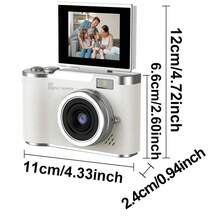 8倍数码变焦数码相机，适合Vlog拍摄，2.4英寸IPS屏幕，可充电，专业摄影相机，适合青少年使用，支持SD卡读卡器和OTG功能，4800万像素，是摄影、摄像和网络摄像头使用的理想之选，是世界杯、情人节、新年、开斋节、生日、派对的完美礼物 - 彩色 - 查看 13