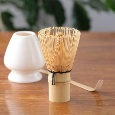 1pc Japanese Style Matcha Whisk (Chasen), Green Tea Stirrer, Bamboo Accessory, Matcha Tool, Japanese Tea Ceremony Matcha Brush, Matcha Bowl Stand, Matcha Scoop Stirring Brush