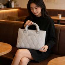 1个糖果色笔记本电脑包，适用于13-14英寸笔记本电脑，配有柔软舒适的提手，方便携带，内衬防震，内部分隔设计，可收纳平板电脑等物品。笔记本电脑包、笔记本电脑套、笔记本电脑保护套、电脑包、手提包、防水旅行必备品、旅行用品、男士笔记本电脑包、女士笔记本电脑包 - 灰色 - 查看 2