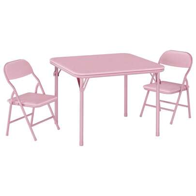Set Mesa y Sillas Infantil Plegable - Asientos Cómodos de PU | Para Comedor, Actividades y Espacios Pequeños