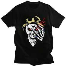 Custom Overlord Skull T Shirt For Men 100% Cotton Tshirt Casual Tee Skeleton Ainz Ooal Gown T-Shirt - Black - View 1