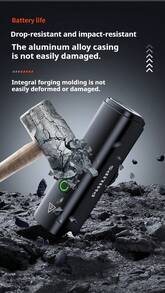 Philips SFL2506 Bike Light Front Light, Aluminum Alloy Waterproof Rechargeable Night Riding Super Bright Flashlight, Mountain Road Bike Cycling Equipment Accessories ，bike front light，night cycling light，bicycle headlight - 黑色 - 查看 3