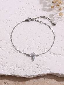 一套奢华锆石蜻蜓蝴蝶造型精致链条手链，适合日常佩戴 - 手鍊 - 查看 2