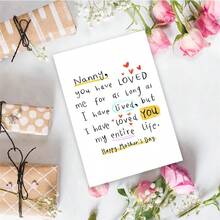 1PC Sweet Nanny Mother's Day Card (With Envelope) - "Nanny, I Have Loved You My Entire Life" Heartfelt Message, Perfect For Grandmother/Mother's Day, Loving Greeting Card - Multicolor - View 4
