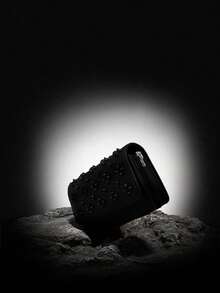 Dedoo 女士奢华定制字母小号斜挎链条包 - 黑色 - 黑色 - 查看 6