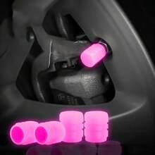 4个夜光轮胎气门嘴帽，通用型发光气门嘴套，绿色、粉色、蓝色、黄色可选，持久荧光，防水防尘，适用于汽车/SUV/摩托车/自行车/卡车/全地形车/房车，夜间行车安全及车轮装饰配件 - A - 查看 9