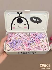 20pcs Random Color Girls Hair Clips, Metal Small Hairpins Bangs Hair Accessories, Barrettes Hair Clips In OPP Bag - Multicolor - View 9