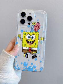 1pc Fashionable Creative Cartoon SpongeBob Snail Bubble Pattern Breathable Shockproof Phone Case Protective Cover Suitable Compatible With Samsung/Apple 17/16/15/14/13/12/11 Pro Max/12 Pro/14 Plus And Other Models - Multicolor - View 3