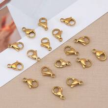 20Pcs Gold 304 Stainless Steel Lobster Clasps, Suitable For Handmade Bracelets, Necklaces And Various Chain Connection DIY Jewelry Making Accessories - Stainless Steel Lobster Clasp - View 8
