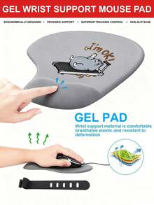 Hardworking Animal Series Ergonomic Wrist Rest Mouse Pad, Cute Working Dog, Panda, Duck Patterns, Ergonomic EVA Wrist Pad, Non-Slip Memory Foam Mouse Pad, Comfortable Mouse Pad, Smooth Wrist Rest, Comfortable Desk Support - Nhiều màu - Xem 4