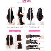 32英寸深波浪5x5预剪预拔蕾丝前假发,透明蕾丝,13x6前额,180%密度,深波浪真人发假发 - Natural Black - 查看 10