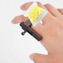 6pcs Creative New Mini Handgun Rings, Cute Student Stress Relief Gadget Rings, Tiny Pressing Launcher Toys - Multicolor - View 2