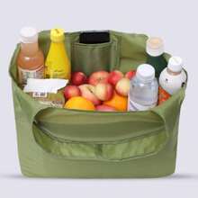 Bolsas de compras portátiles de primavera con diseños múltiples, bolsas de almacenamiento resistentes al agua y livianas para el hombro, bolsas de tela con gran capacidad, plegables, con patrones minimalistas - Multicolor - Ver 6