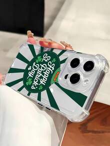 Funda para teléfono con espejo y diseño festivo del Día de San Patricio. También funciona como espejo y es compatible con  17,  16 Pro Max,  15 Pro Max,  13 y  12. Fabricada en TPU, ofrece protección contra golpes y caídas. Un regalo perfecto para familiares, amigos o cualquier persona que celebre la suerte irlandesa esta temporada. Ideal para celebraciones del Día de San Patricio, sorpresas de cumpleaños o simplemente como un accesorio divertido para el día a día. - transparente - Ver 5