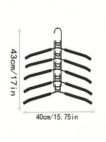 1pc 5-Tier Heavy Duty Closet Organizer Rack, Space Saving Clothes, Pants Hanger, Multi-Function Hanging Garment Display Rack, Wardrobe Accessory Storage Rack For Tie, Scarf, Camisole, Bra, Dress, Pants, Jeans, Suit, T-Shirt, Skirt, Suitable For Dorm/Home Use - Multicolor - View 3