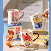 Disney Zootopia Cartoon Ceramic 10oz Camping Mug | For Espresso, Caffeine, Travel Coffee Cup | Home & Kitchen Essentials, Cute Gift & Collectible - Multicolor - View 6