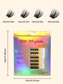 160/190/200pcs Cluster Eyelashes, Self-Adhesive Eyelash Tools, Individual Cluster Lashes, Mixed 8-16mm C Curl Eyelash Extension, Cluster Eyelashes, DIY Eyelash Extension At Home - Black - View 7