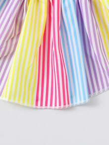 猫狗彩虹条纹无袖宠物连衣裙（紫色）+配套宠物帽套装 - 彩色 - 查看 6