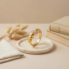 1pc Fashionable Crystal Shell Heart Ring, Suitable For Women's Daily Wear - Stainless Steel Ring - View 17