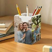 Customizable Photo Pen Holder - Personalized Desk Organizer With Customizable Sides, Pencil Storage And A Memorable Keepsake Gift For Back To School Season - Multicolor - View 7