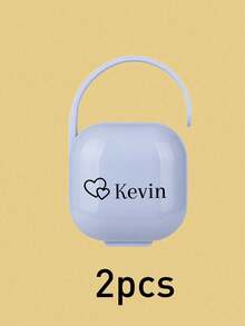 1/2 Custom Name Pacifier Organizer, Personalized Pacifier Organizer, Customizable Pacifier Organizer Gift, PP Plastic Pacifier Box, Portable Pacifier Teether Box, 9.5x6 Cm, Pink/Green/Purple/Blue/White, 15 Logos Available, Space-Saving - Style a - View 13