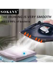 1600W High Power Steam Iron & Garment Steamer, Fast Heating, Multi-Temperature Control, Large Water Tank, Spray Button, LED Indicator, Ceramic Soleplate, Suitable For Home And Business Use - EU E Type Plug(220-240V) - View 7