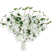 5-częściowy bukiet kwiatów bugenwilli w intensywnym, czerwonym kolorze, z długimi łodygami, odpowiedni do dekoracji domu, biura i jako ozdoba stołu weselnego (wazon nie jest dołączony) - Wielokolorowe - Zobacz 13