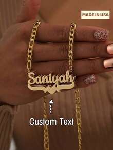 Customized Stainless Steel Double-Layer Necklace, Heart-Shaped And English Letter Collarbone Chain Pendant Accessory, Is An Ideal Gift For Couples, Friends, Family, Mother's Day. Available In Gold And Silver, Fashionable, Stretchable, Simple, Casual, Personalized, It Is A Unique Gift For Girlfriends, Mothers, Family, Friends, Daughters, Suitable For Anniversaries, Valentine's Day, Mother's Day, Birthdays, Graduation Ceremonies, Daily Wear, Weddings, Dances And Other Occasions. Gold, Fashionable, Colorful, Retro, , Minimalist Y2K, In The 2000s, Fashion, Customization, Personalization, And Uniqueness Made It An Ideal Gift For Her, Boyfriend, Girlfriend, Dad, Mom, Family, And Friends. It Is Suitable For Anniversaries, Birthdays, Graduation Ceremonies, Dances, Parties, Ladies' Jewelry, Study Supplies, Back To School, Office, School, Classrooms, Teacher Gifts, Universities, And Other Occasions. - 彩色 - 查看 1