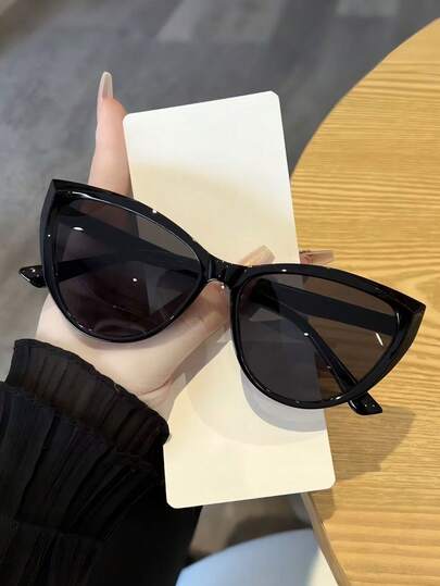 1pc/2pcs Unique Cat Eye Frame , Fashionable Colorblock Retro European & American Style High-End Glasses