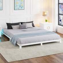 3 Inch Bed Frame Queen Size Low Profile Queen Heavy Duty Platform Bed Frame No Box Spring Needed Easy Assembly Noise Free Black-B001 - 5吋白色 - 查看 7