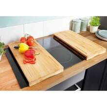 Set Of 2 Bamboo Chopping Board Induction Ceramic Hob Cover Worktop Saver - Multicolor - View 3