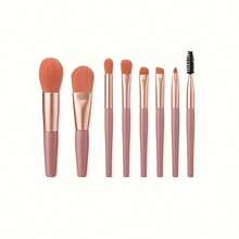 8pcs Portable Makeup Brush Set, Mini Soft Nylon Makeup Tools - A - View 4