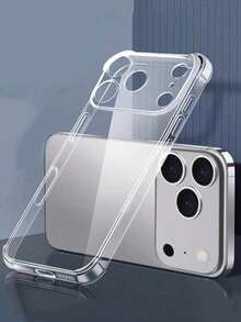 Bộ 4 ốp lưng điện thoại trong suốt chống rơi, bảo vệ toàn diện camera, tương thích với iPhone 11/12/13/14/15/16/16 Pro Max/17/17 Pro/17 Pro Max/Air, phụ kiện cần thiết cho gia đình/điện thoại dự phòng, chống sốc, chống ố vàng. - Trong sáng - Xem 2