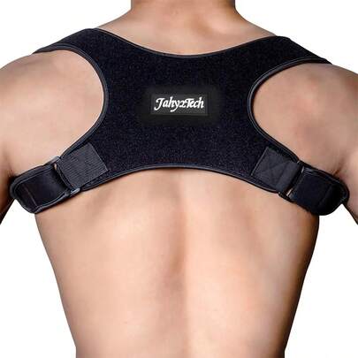 1 unidad de soporte para mujeres y hombres, una faja lumbar ajustable y transpirable diseñada para adultos, que ayuda a la corrección de la postura y proporciona soporte para la espalda, el cuello, los hombros y la clavícula.