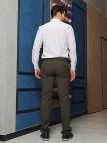 Military Green Tailored Trousers - Army Green - View 8