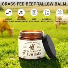 Veakoo Beef Tallow For Skin &Amp; Face, Organic Grass Fed Beef Tallow Balm, Unscented Natural Tallow Face Moisturizer, Body Butter, Moisturizing Cream For Women Men, Nourish Soothe Dry Skin - ColorA - 查看 4
