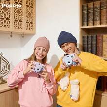 Popoto Instant Camera Compatible With Mini 11/12 Film, Includes 10 Instant Mini Films, Mini Portable Instant Printing, Built-In Flash Auto, Suitable As Eid Gift, Mini Camera. (Batteries Not Included) - Camera + Film + Leather Bag + Stickers - View 10