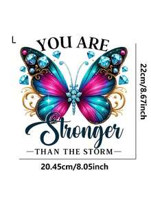 1片/2片/3片装钻石蝴蝶热转印贴纸，DIY热压贴花，适用于T恤、牛仔裤、背包等，耐用且可水洗 - L - 查看 8